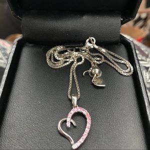 Pink sapphire heart necklace